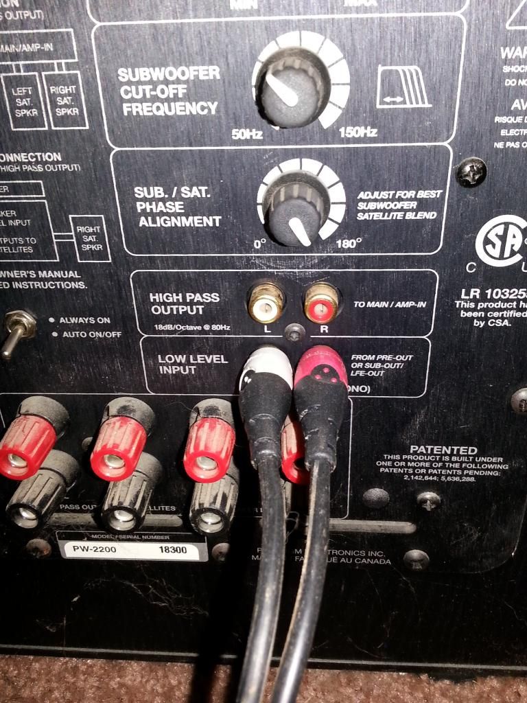 Question high pass output... Subwoofers The Klipsch Audio Community