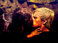 KATNISS AND PEETA IN THE CAVE