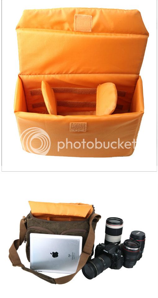 Waterproof Canvas Camera Case Shoulder Bag Rain Cover DSLR Lens Camcorder Laptop
