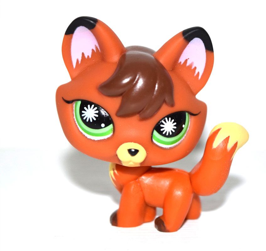 Littlest Pet Shop #1028 Girls Green Eyes Accessories Orange Fox Animals LPS Toys