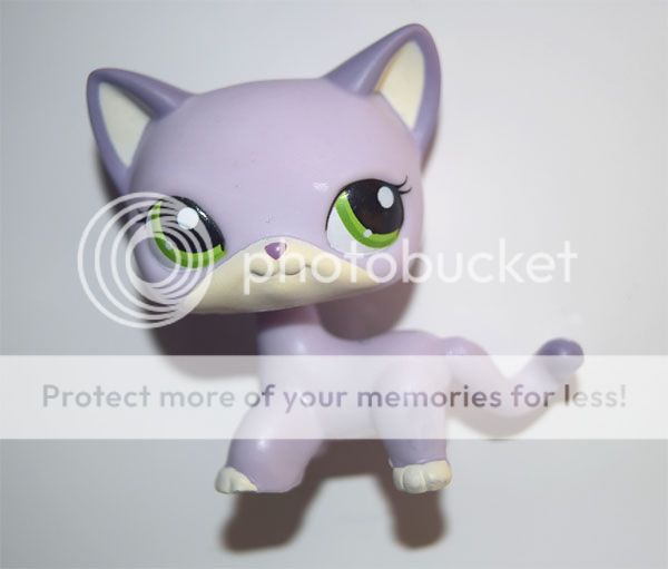 Littlest Pet Shop Green Eye Purple Short Hair Siamese Cat Kitty