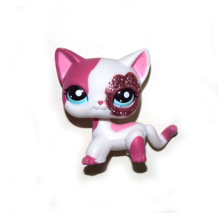 lps pink glitter cat