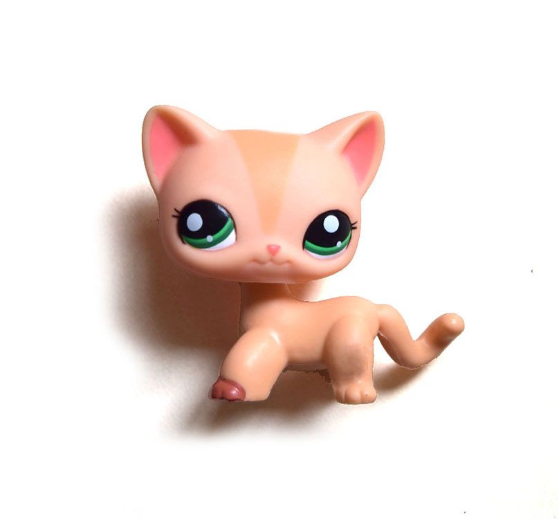 Littlest Pet Shop Animal Peach Orange Striped Short Hair Cat Loose Figure