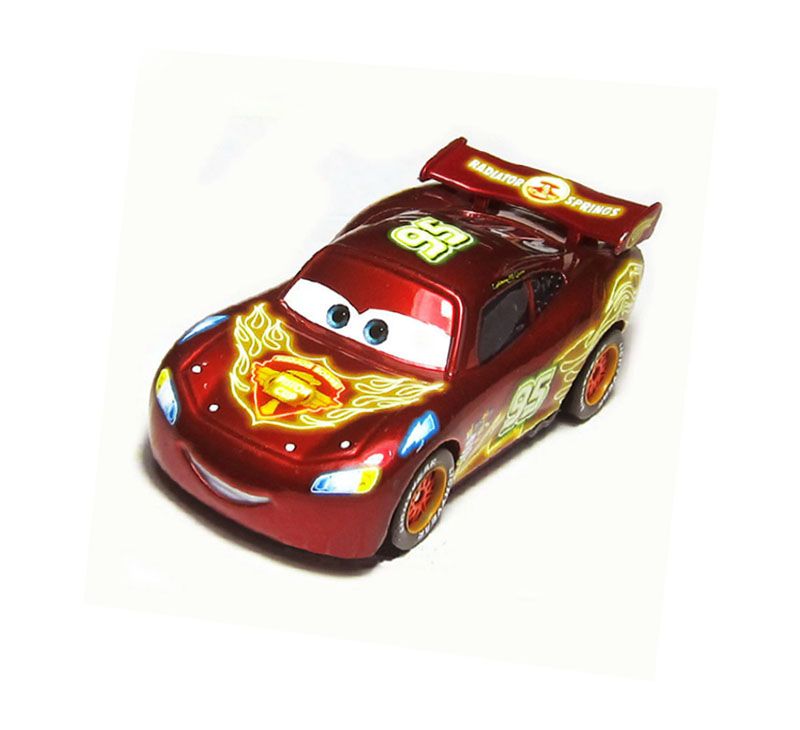 Cars Lightning Mcqueen Neon Red With Black Spoiler Metal Toy Car | My ...