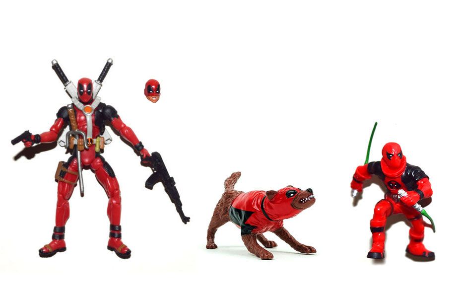 Marvel Universe 3.75/" Deadpool and Kidpool and Dogpool Loose Action Figure